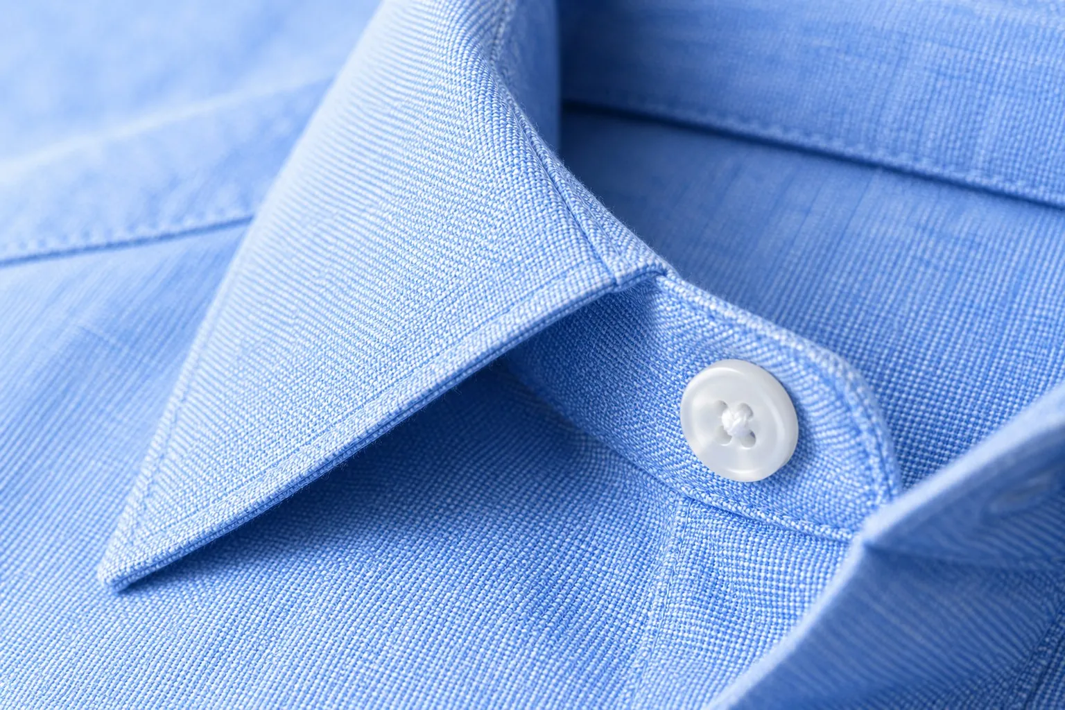 Close-up of a crisply pressed shirt collar