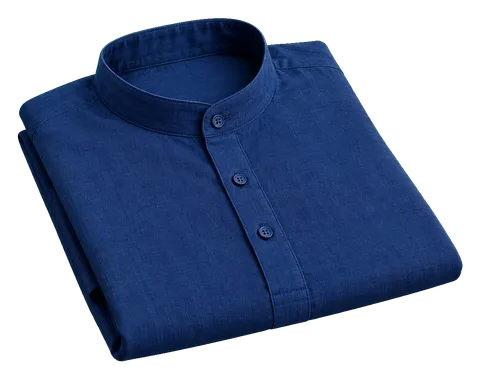 A folded indigo cotton kurta